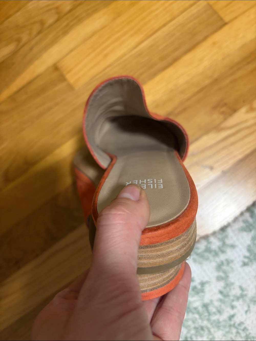 Eileen Fisher Coral Suede Slip-On Mules - Picture 4 of 8